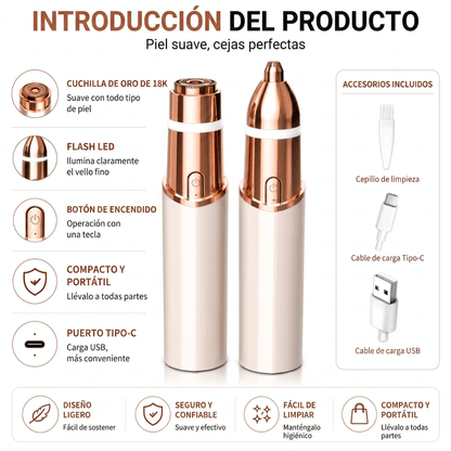 Depilador Facial y de Cejas 2-en-1