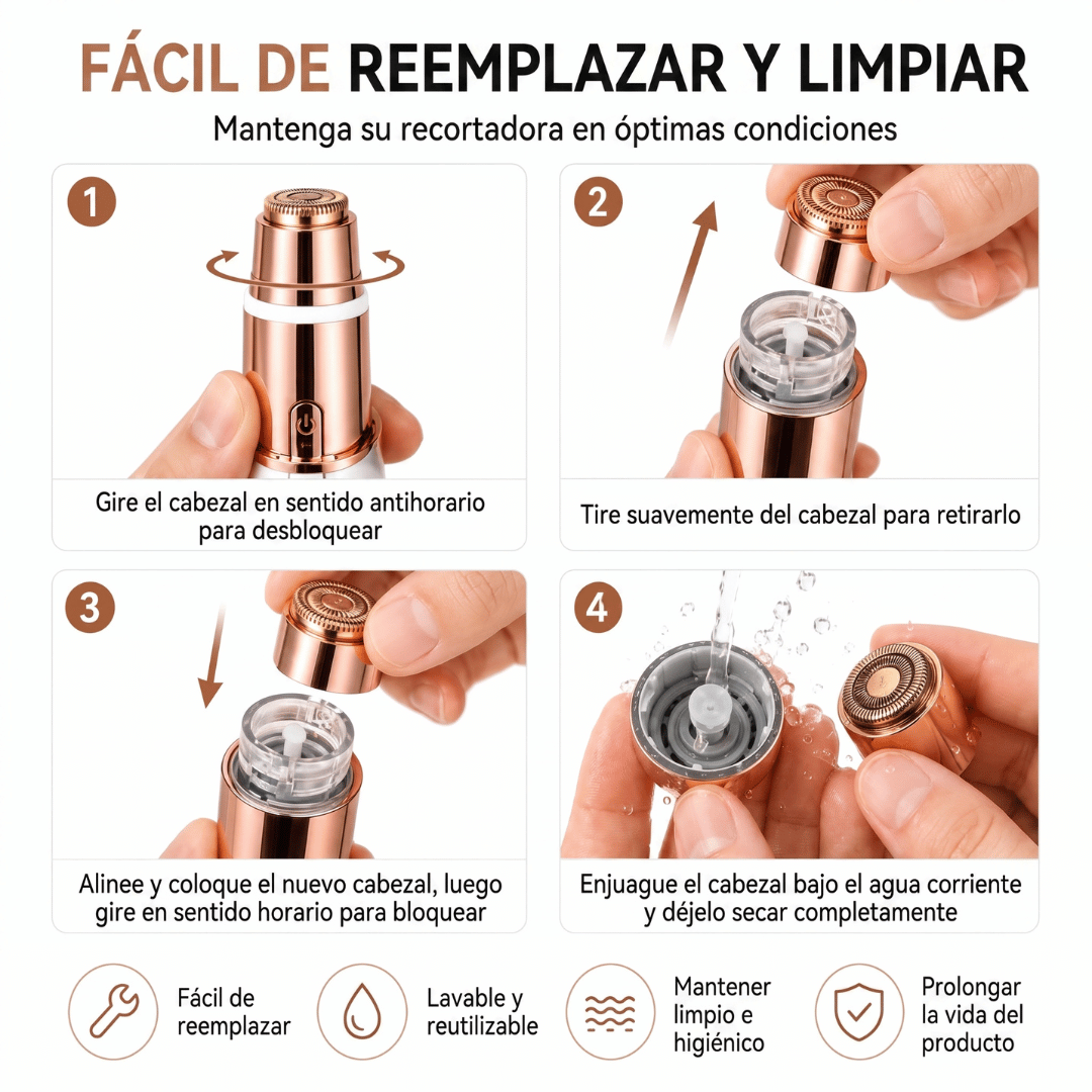 Depilador Facial y de Cejas 2-en-1
